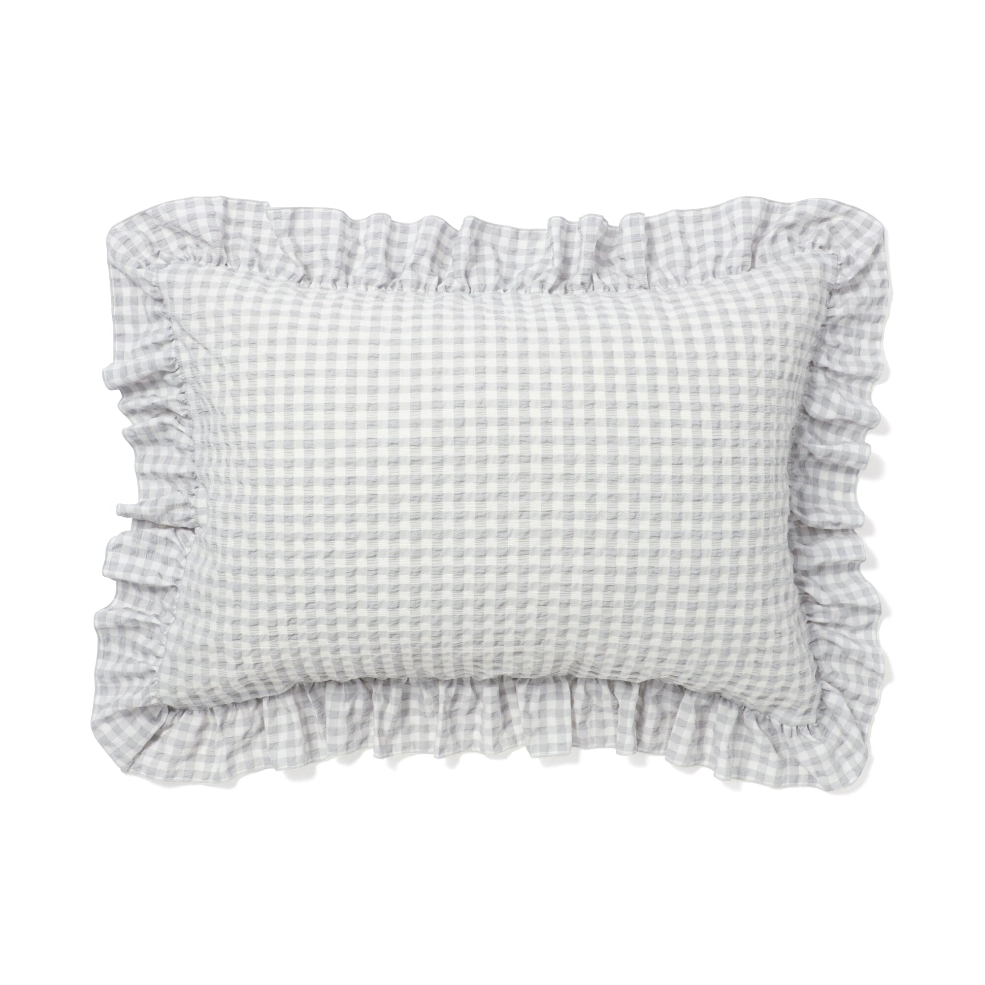 Fuwaro Cooling Pillow Cover Frill Check 700 X 500 White X Grey