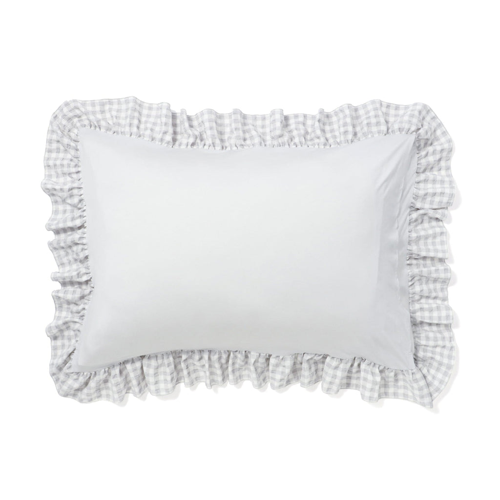Fuwaro Cooling Pillow Cover Frill Check 700 X 500 White X Grey