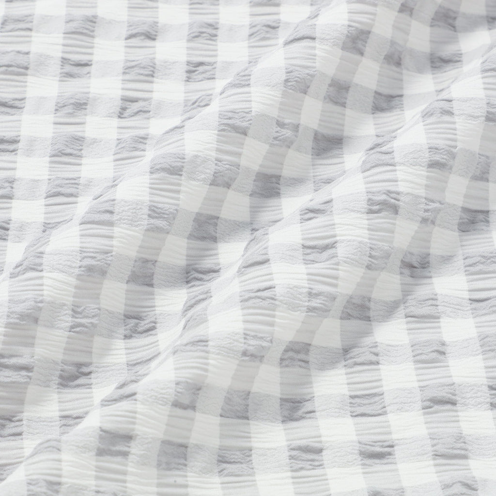 Fuwaro Cooling Pillow Cover Frill Check 700 X 500 White X Grey