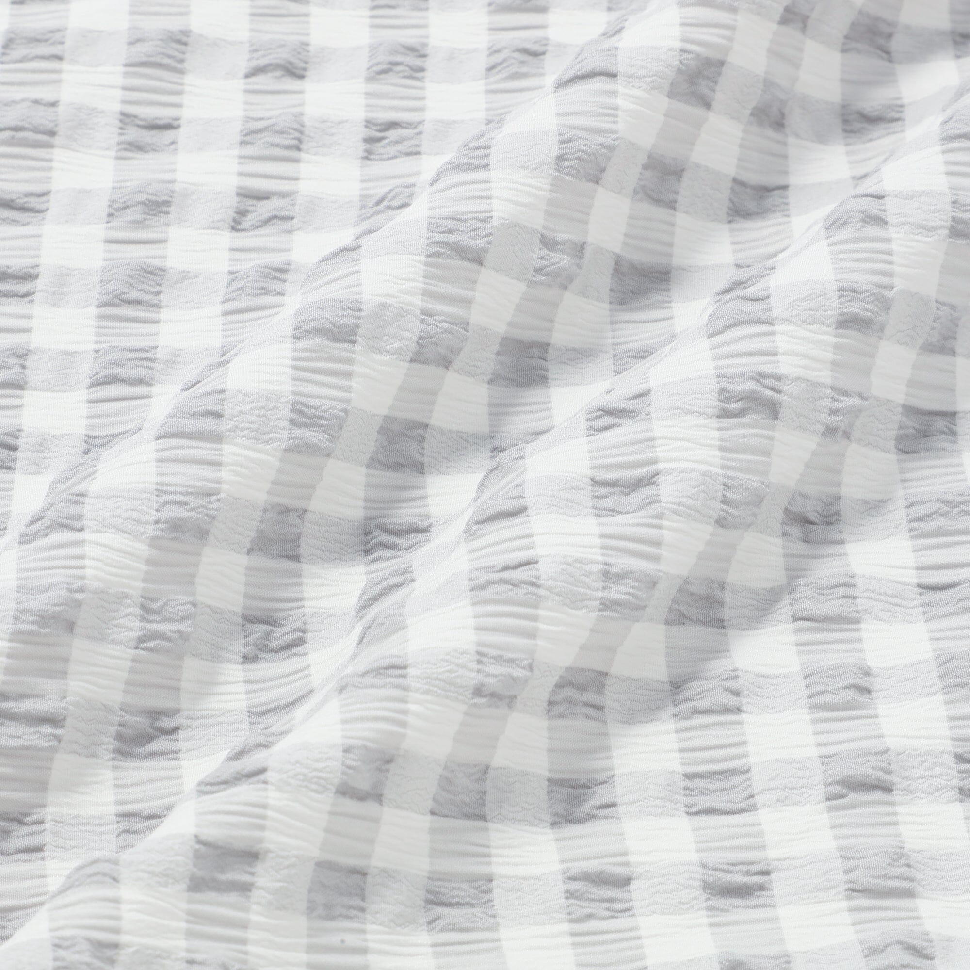 Fuwaro Cooling Pillow Cover Frill Check 700 X 500 White X Grey