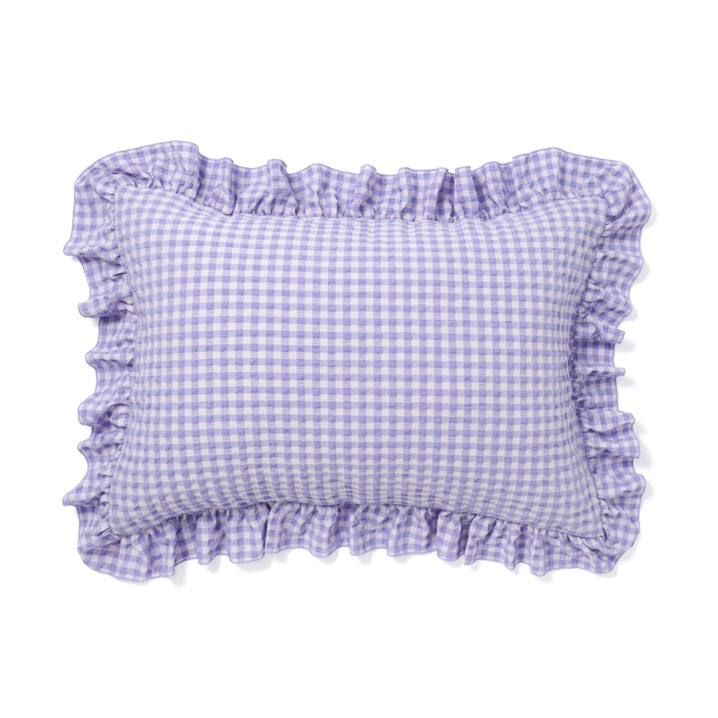 Fuwaro Cooling Pillow Cover Ruffle Check 700 X 500 Pink X Purple