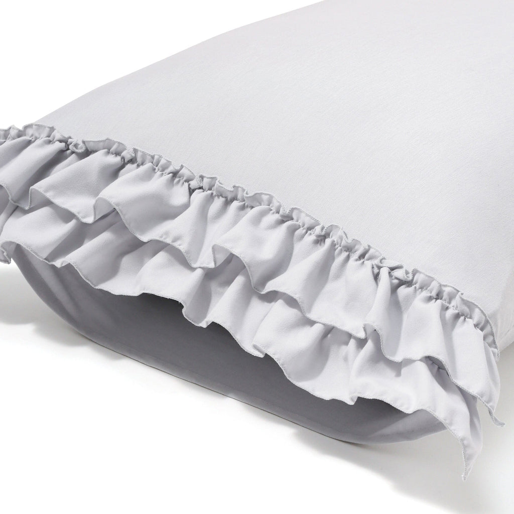 Fuwaro Cooling Pillow Cover Ruffle 700 X 500 Grey
