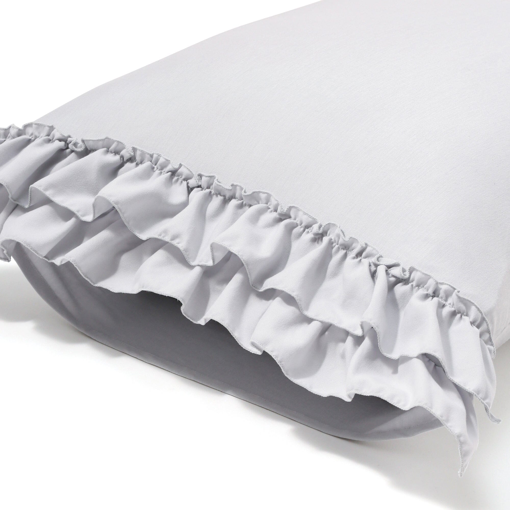 Fuwaro Cooling Pillow Cover Ruffle 700 X 500 Grey