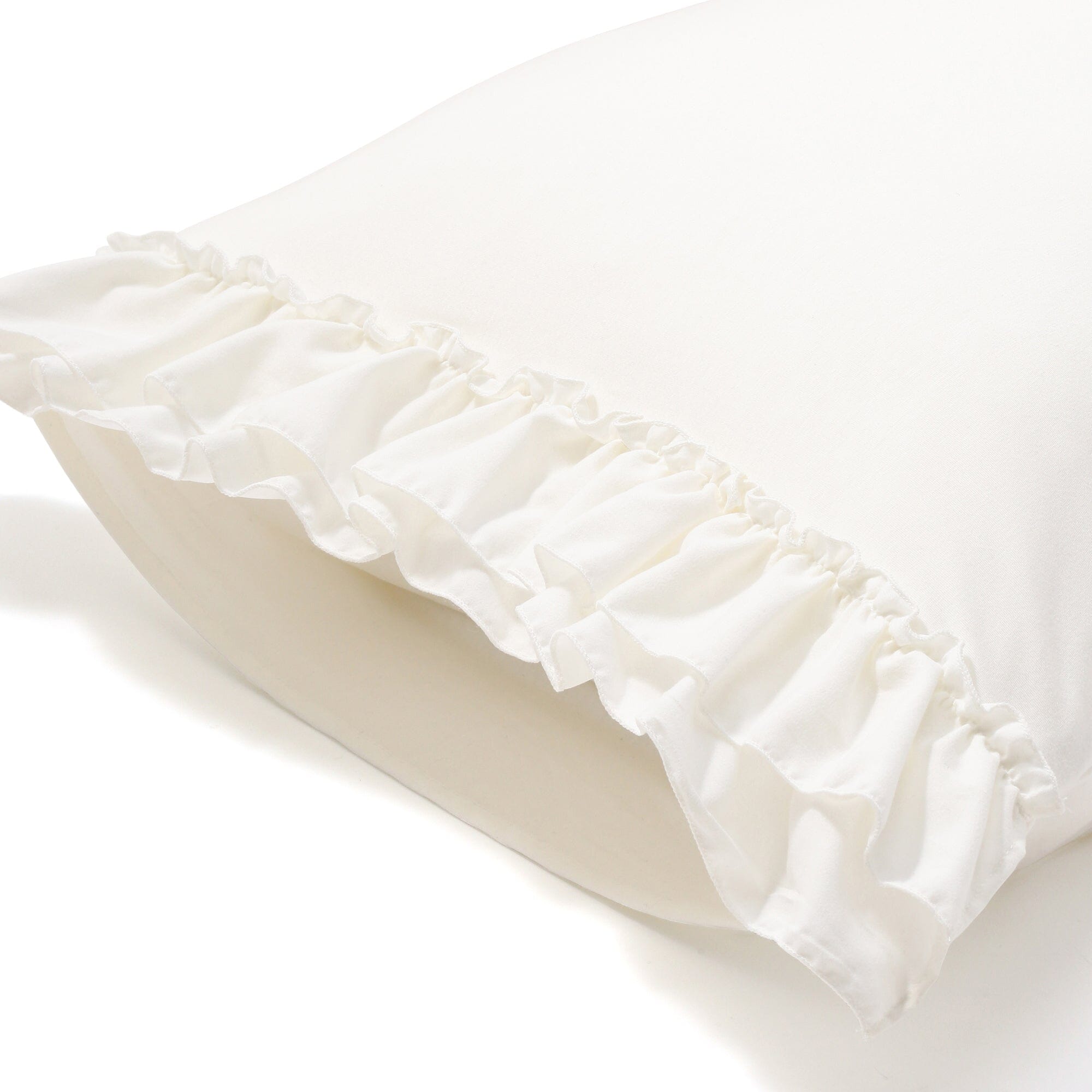 Fuwaro Cooling Pillow Cover Ruffle 700 X 500 White