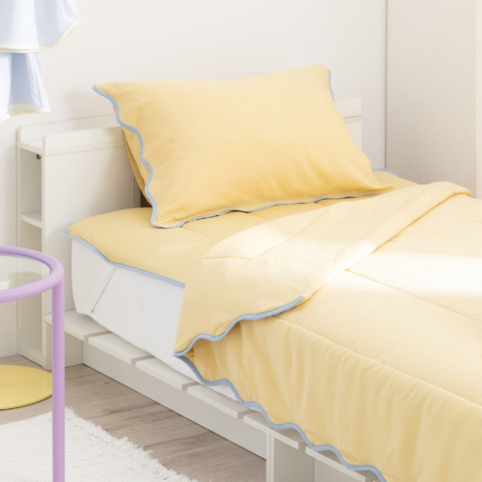 Fuwaro Cooling Pillow Cover Bicolor Wave 700 X 500 Yellow X Blue