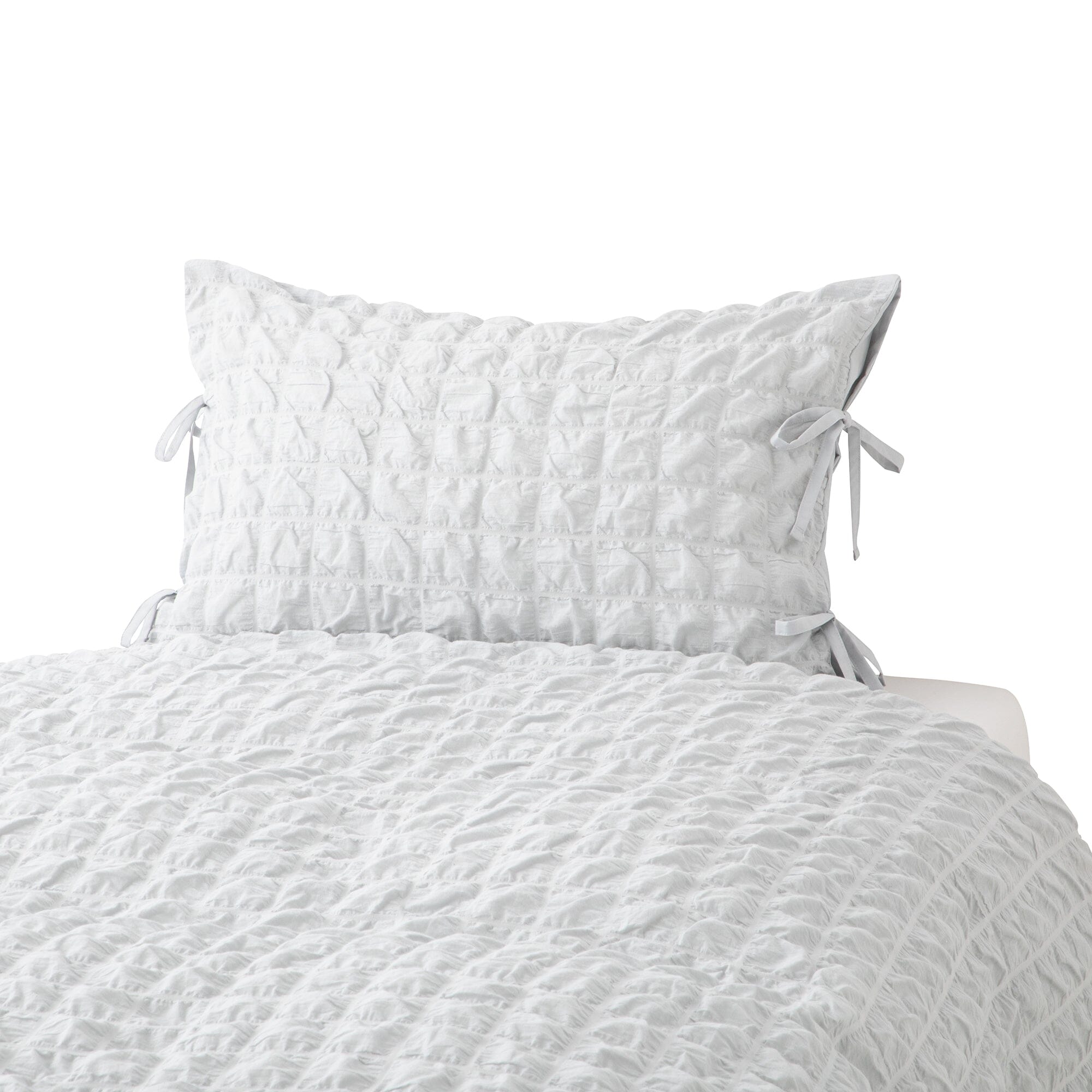 Sheersucker Check Pillowcase 700 X 500 Light Blue