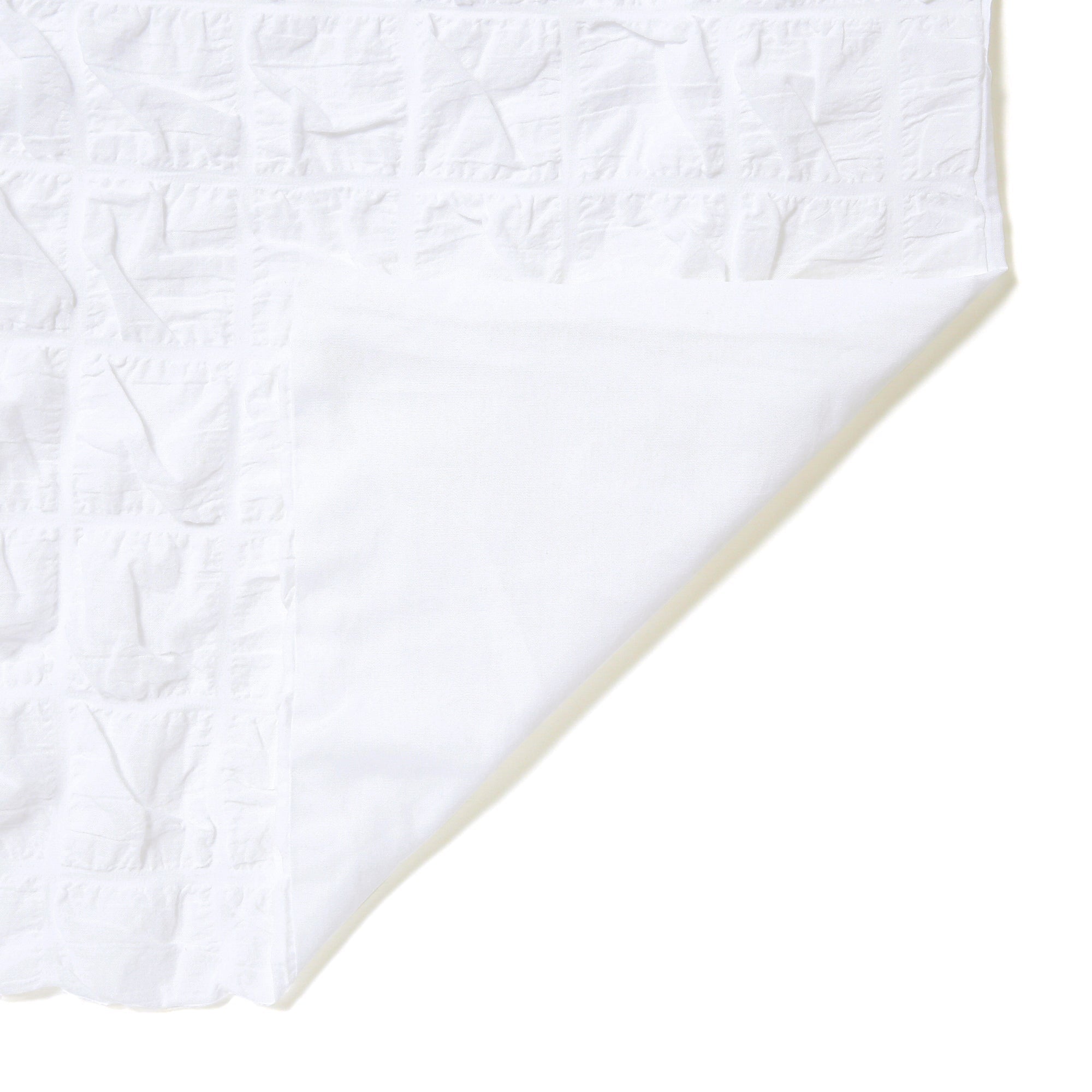 Seersucker Check Comforter Case Single White