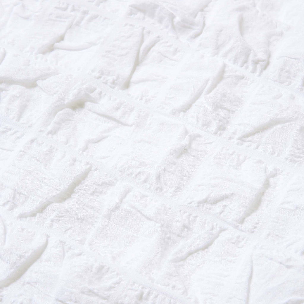 Seersucker Check Comforter Case Single White
