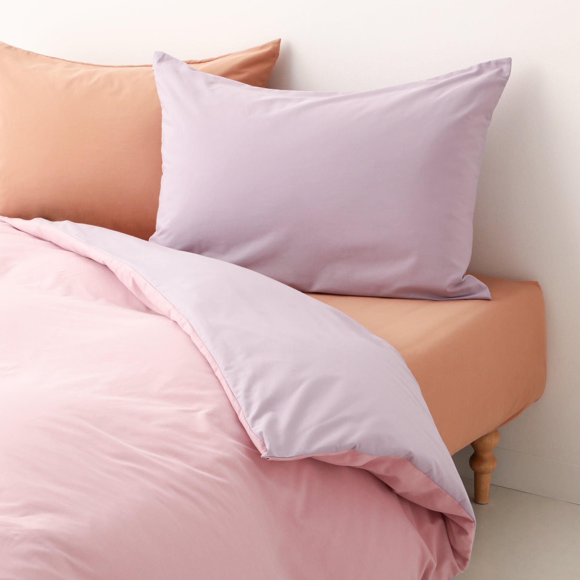Colorful Bedding Cover Set Double Pink X Orange