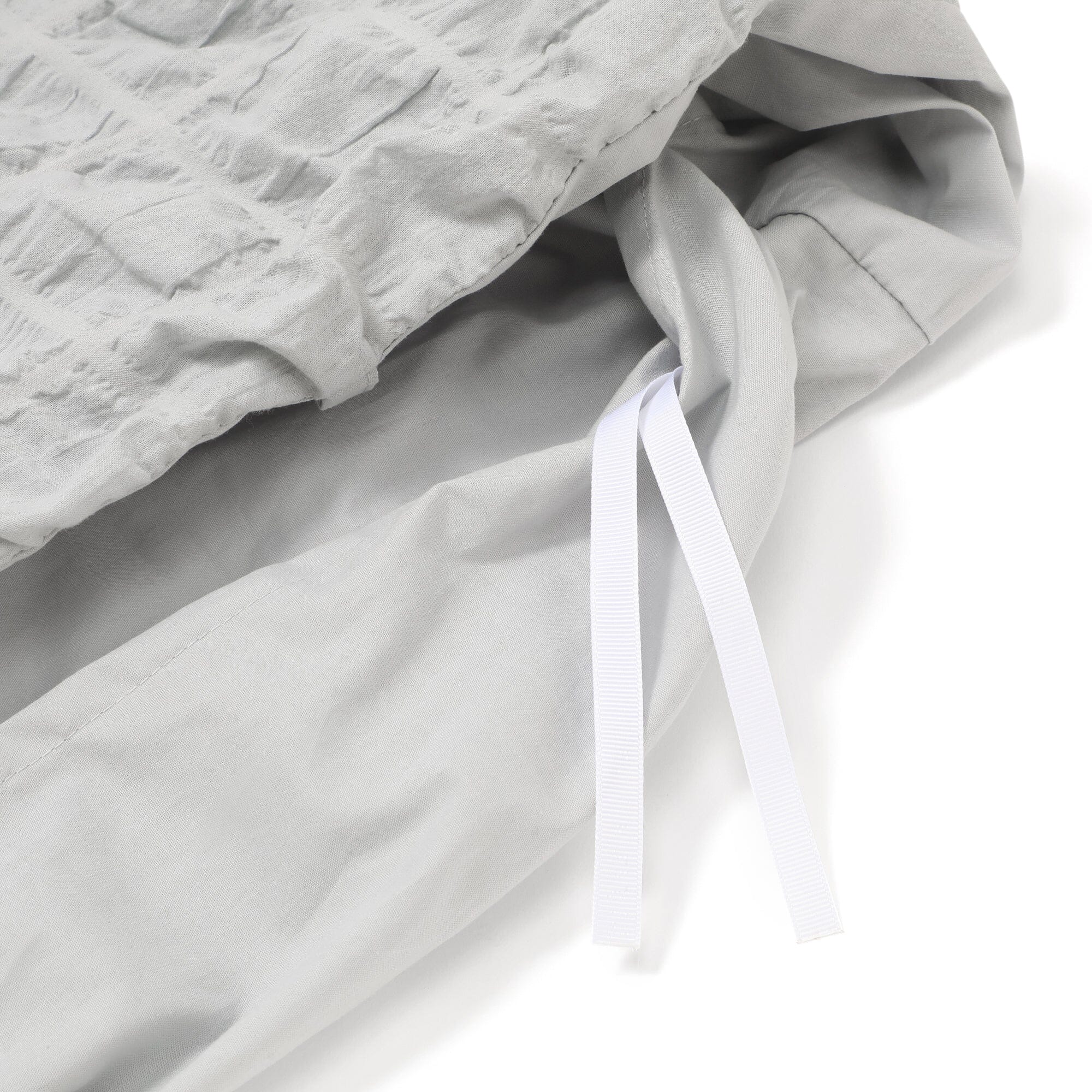 Sheersucker Check Duvet Cover Single Light Blue