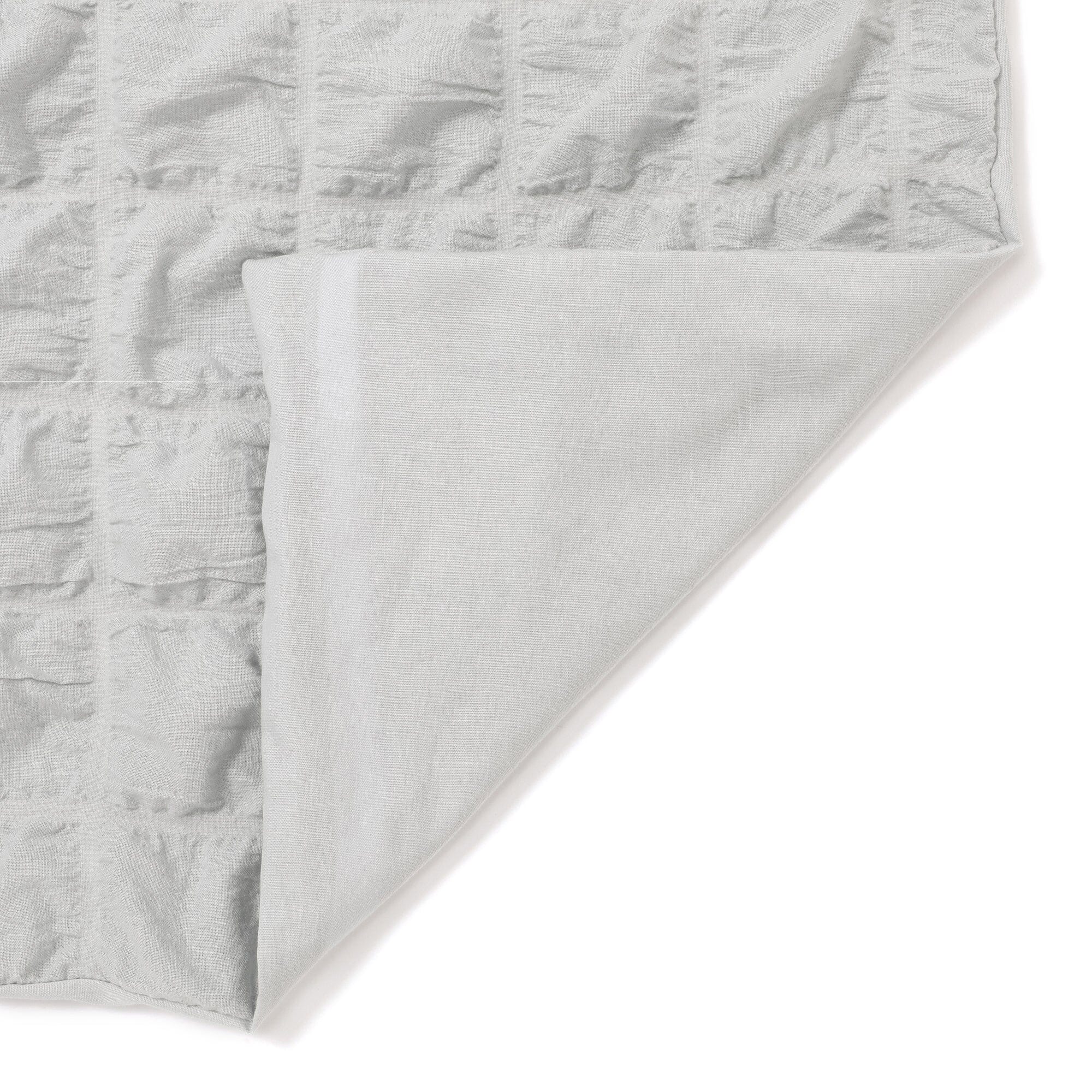 Sheersucker Check Duvet Cover Double Light Blue