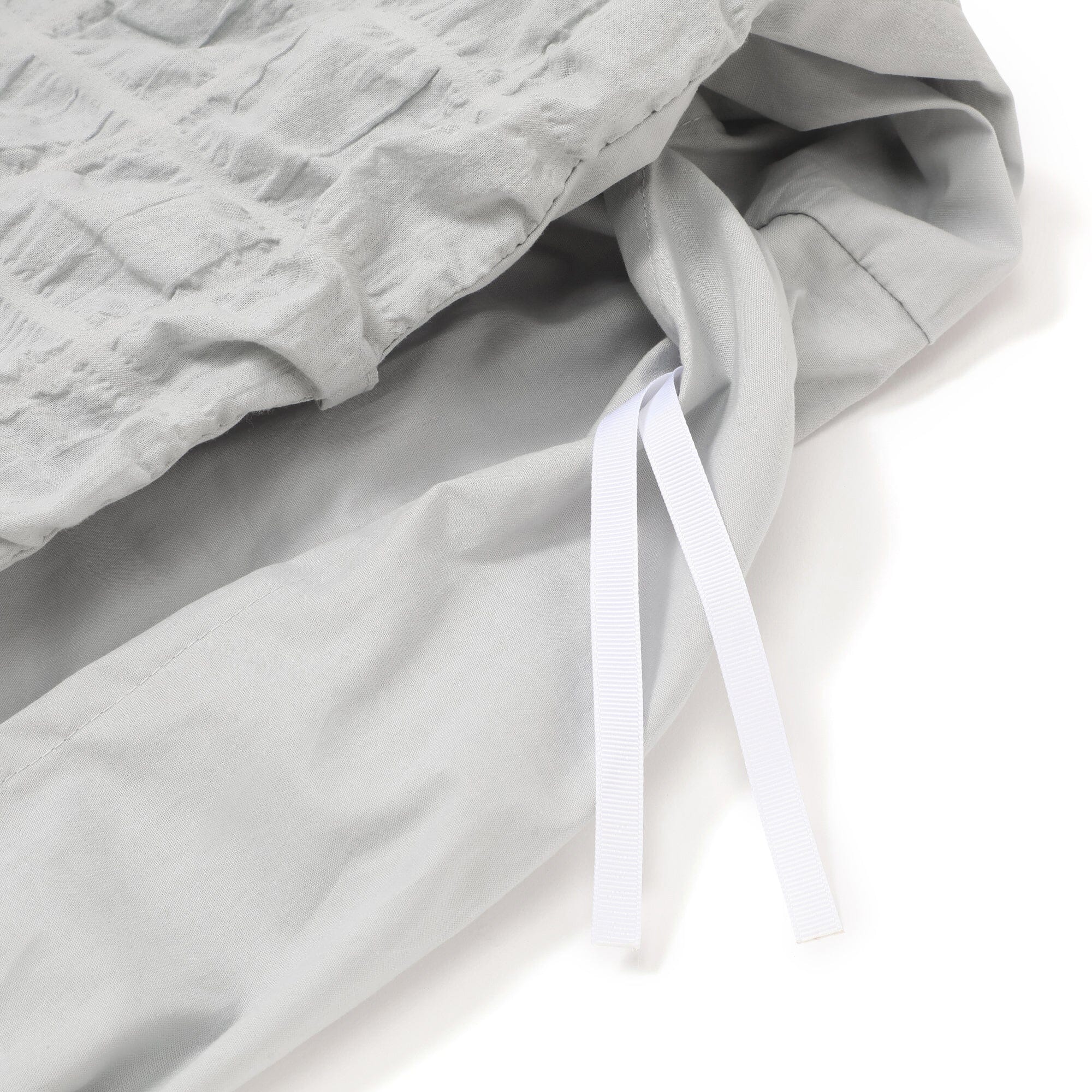 Sheersucker Check Duvet Cover Double Light Blue