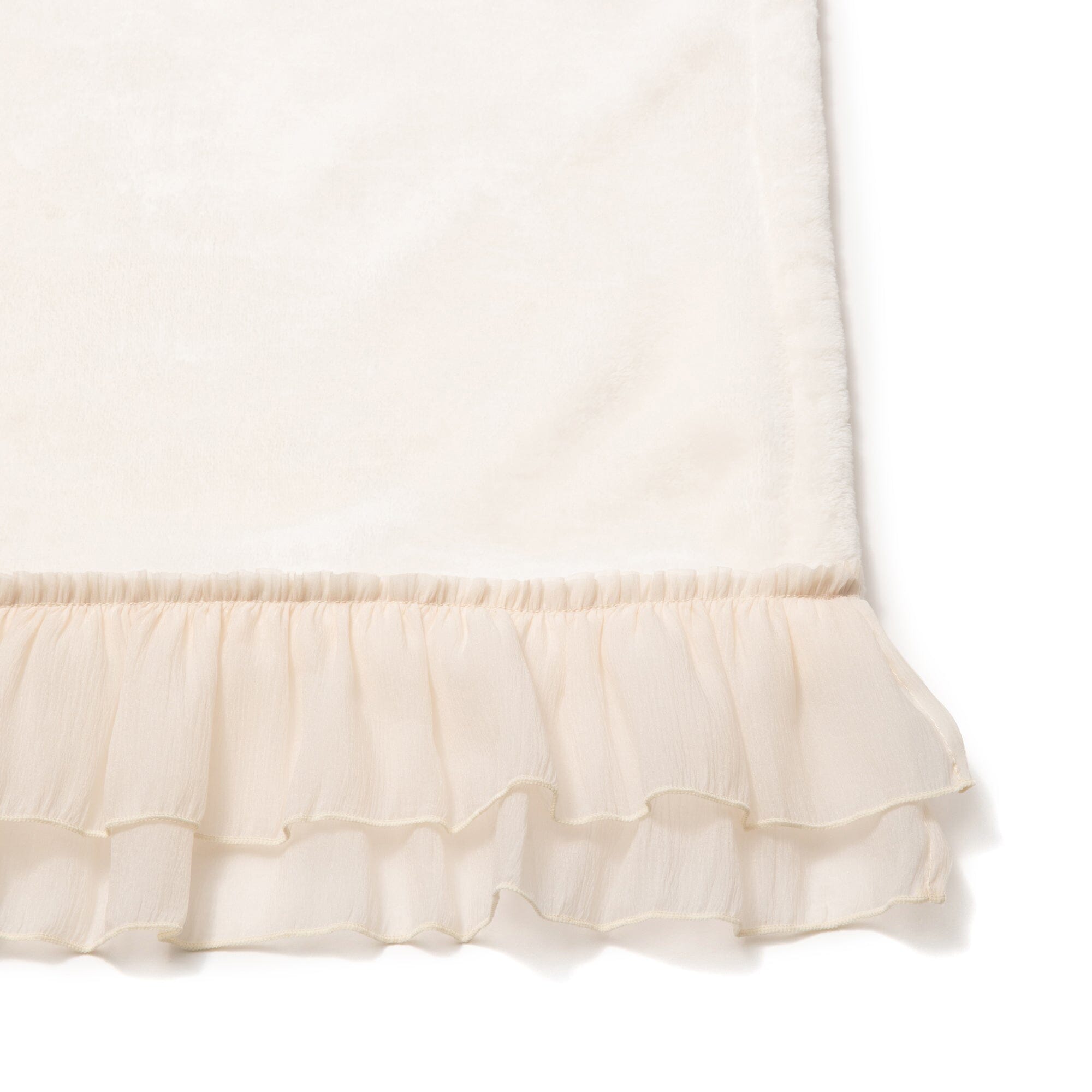 Smooth Frilled Throw (Lap Blanket) 1700 X 1300 Ivory