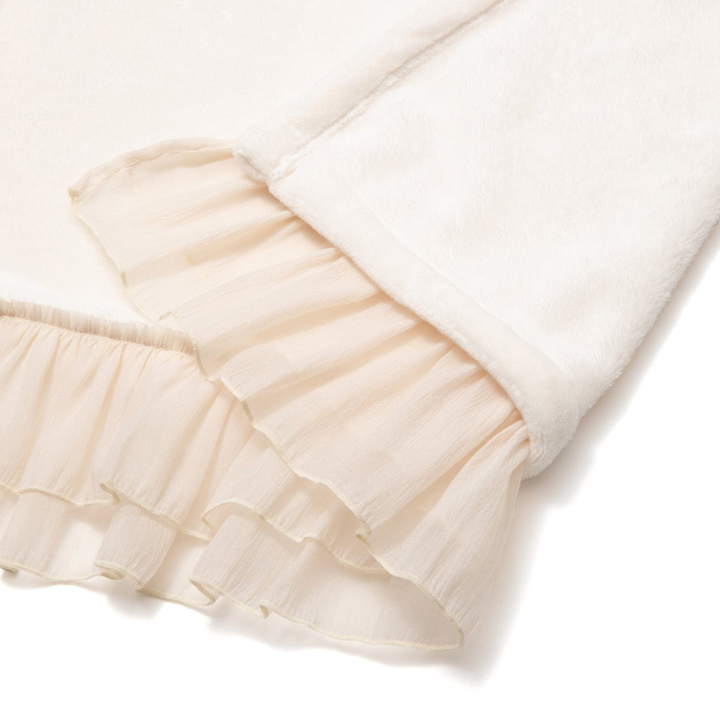 Smooth Frilled Throw (Lap Blanket) 1700 X 1300 Ivory