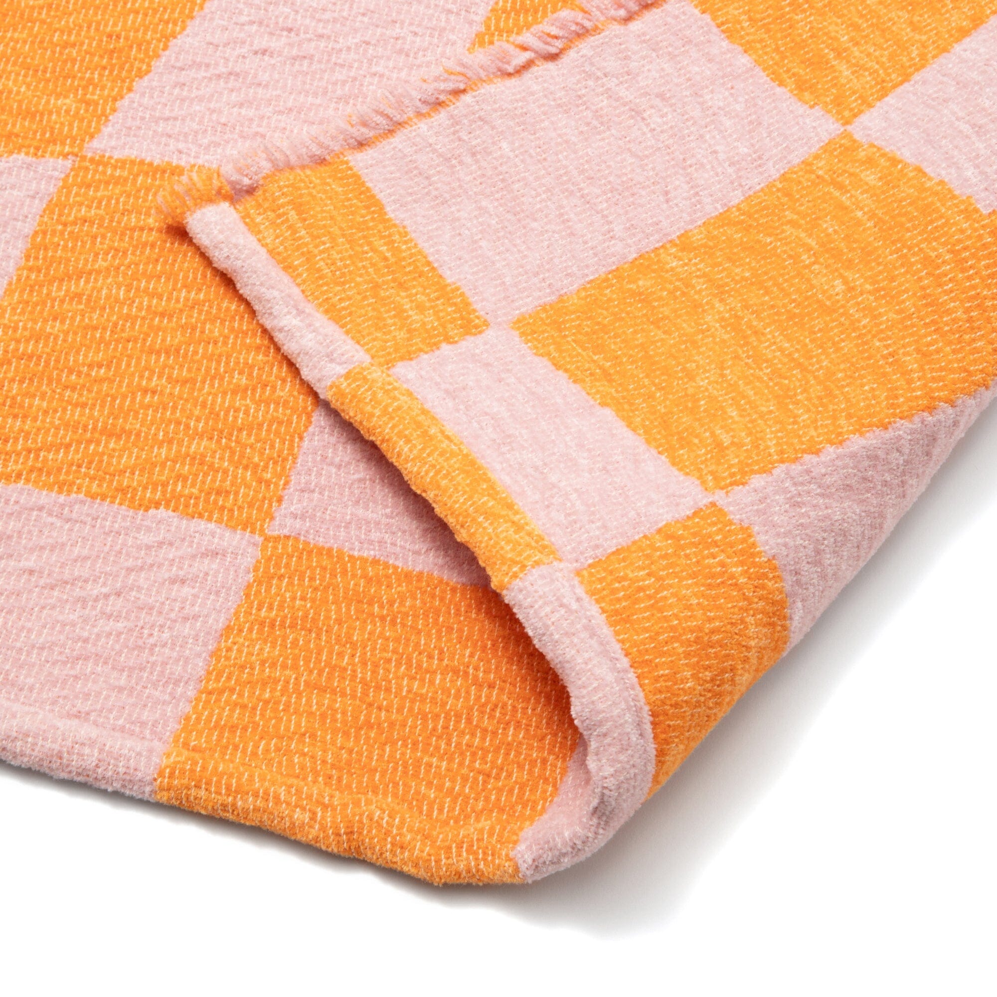 Checkerboard Throw 1700 X 1300 Pink X Orange