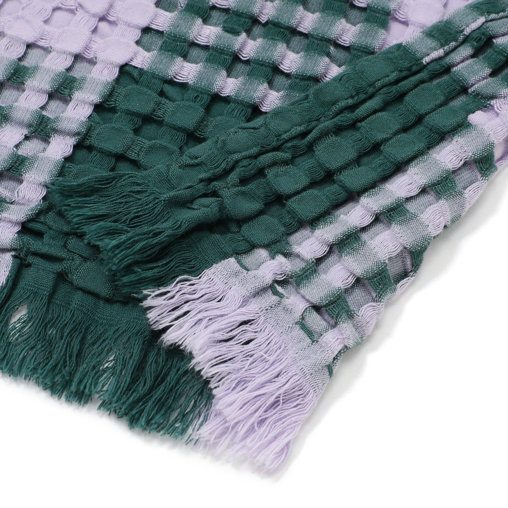 Smooth waffle check throw (lap blanket) 1700 x 1300 Light purple x green