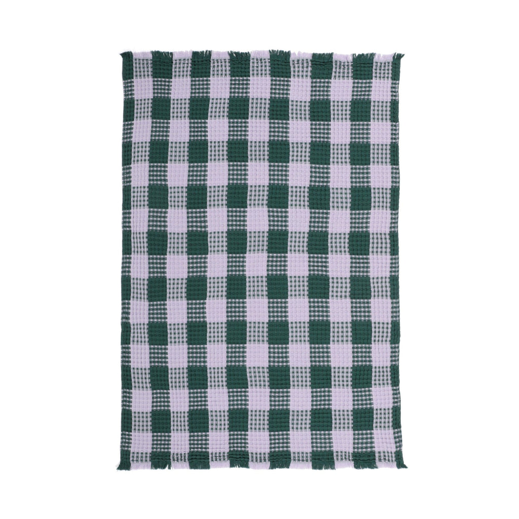 Smooth waffle check throw (lap blanket) 1700 x 1300 Light purple x green