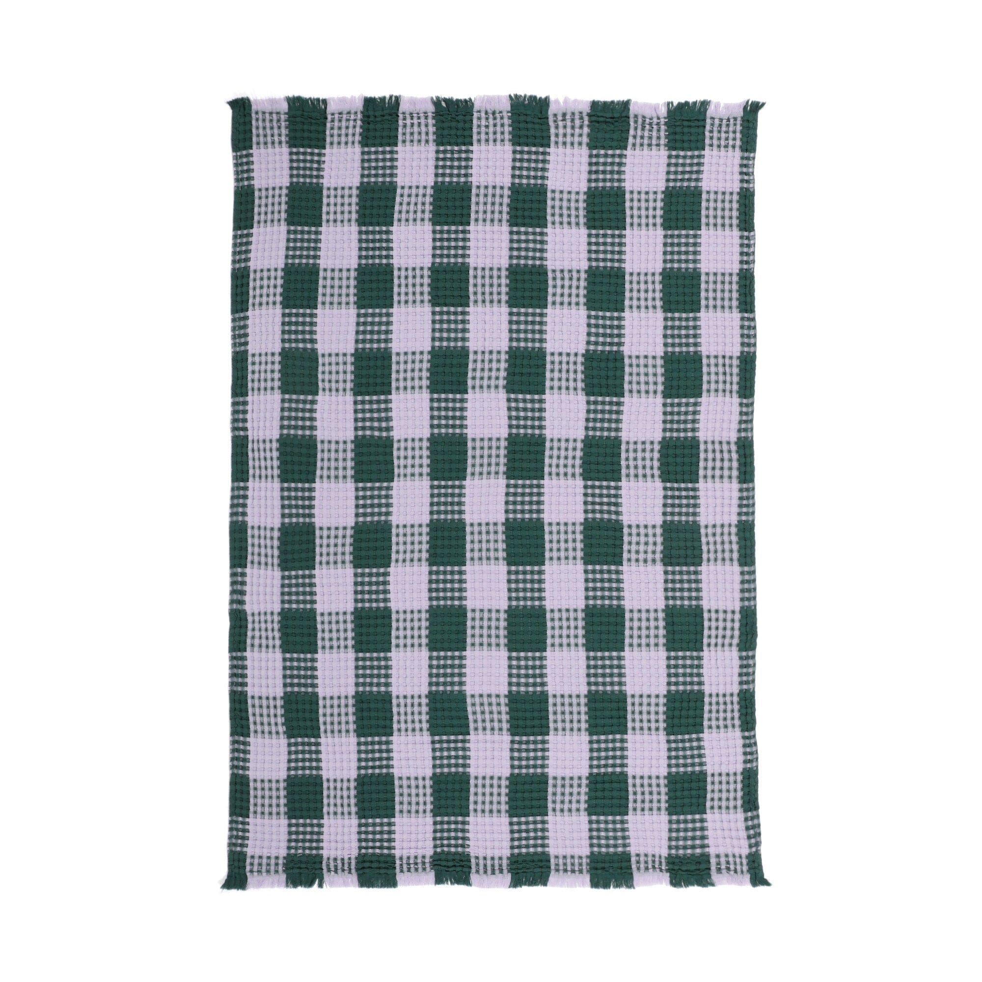 Smooth waffle check throw (lap blanket) 1700 x 1300 Light purple x green