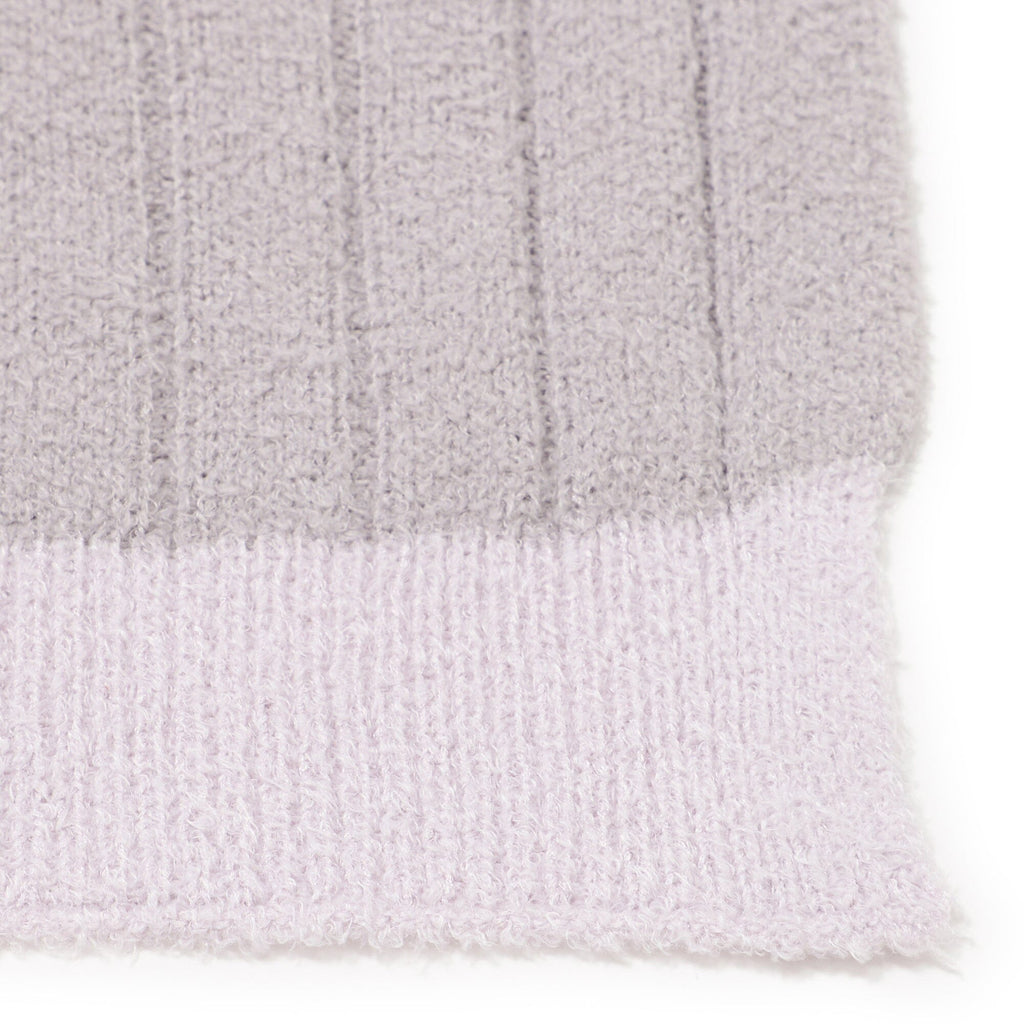 Melting bicolor knit throw (lap blanket) 1700 x 1000 Purple x light purple