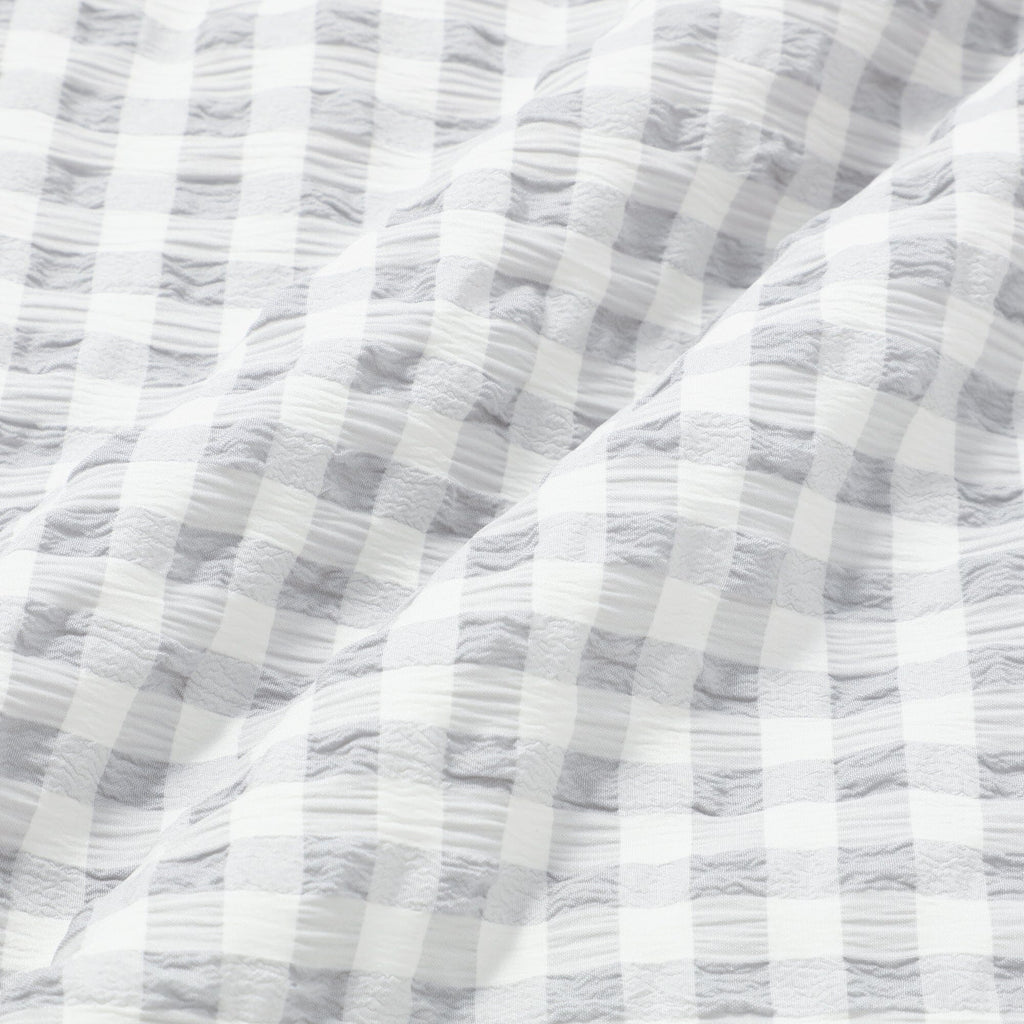 Fuwaro Cooling Quilt Frill Check Single White X Grey