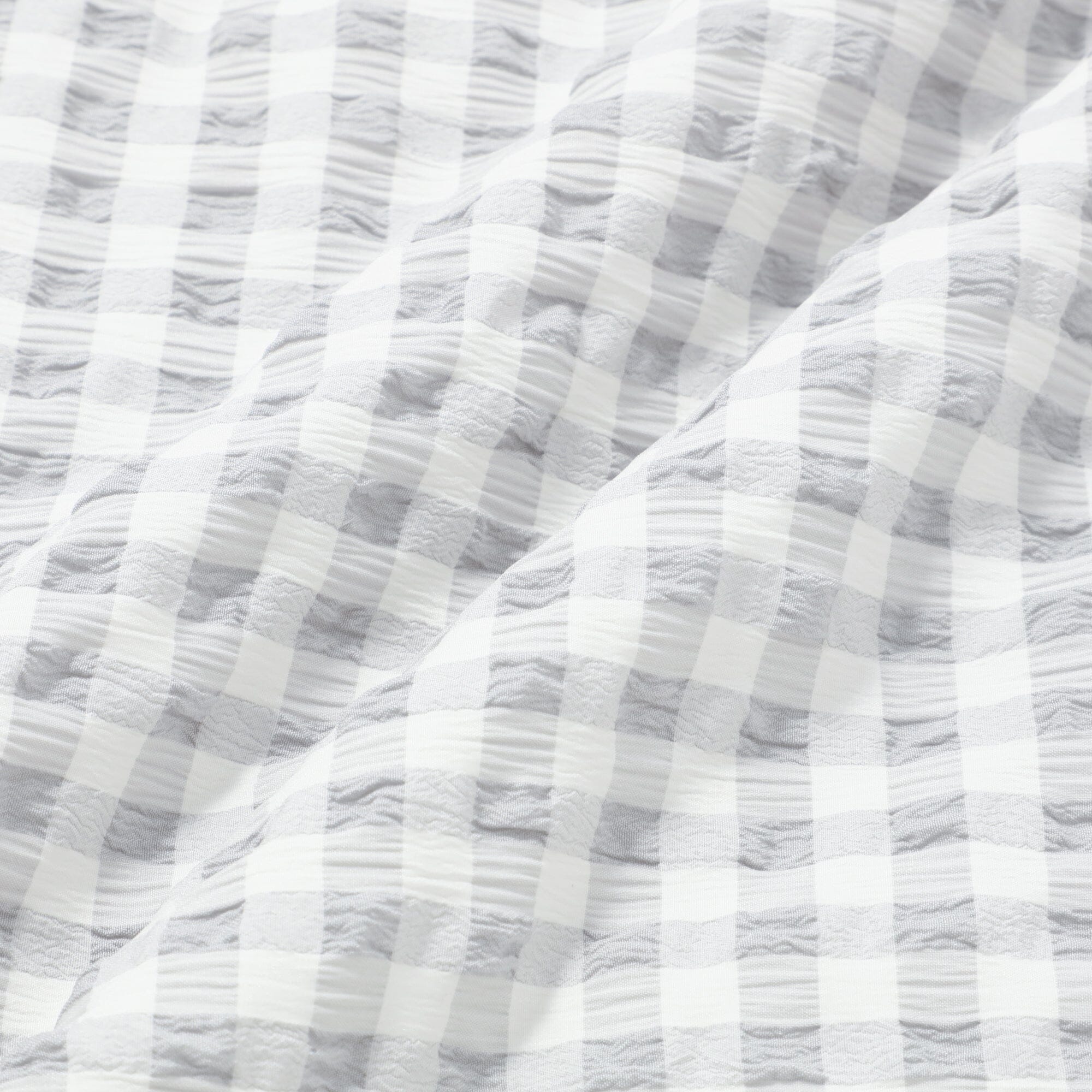 Fuwaro Cooling Quilt Frill Check Single White X Grey