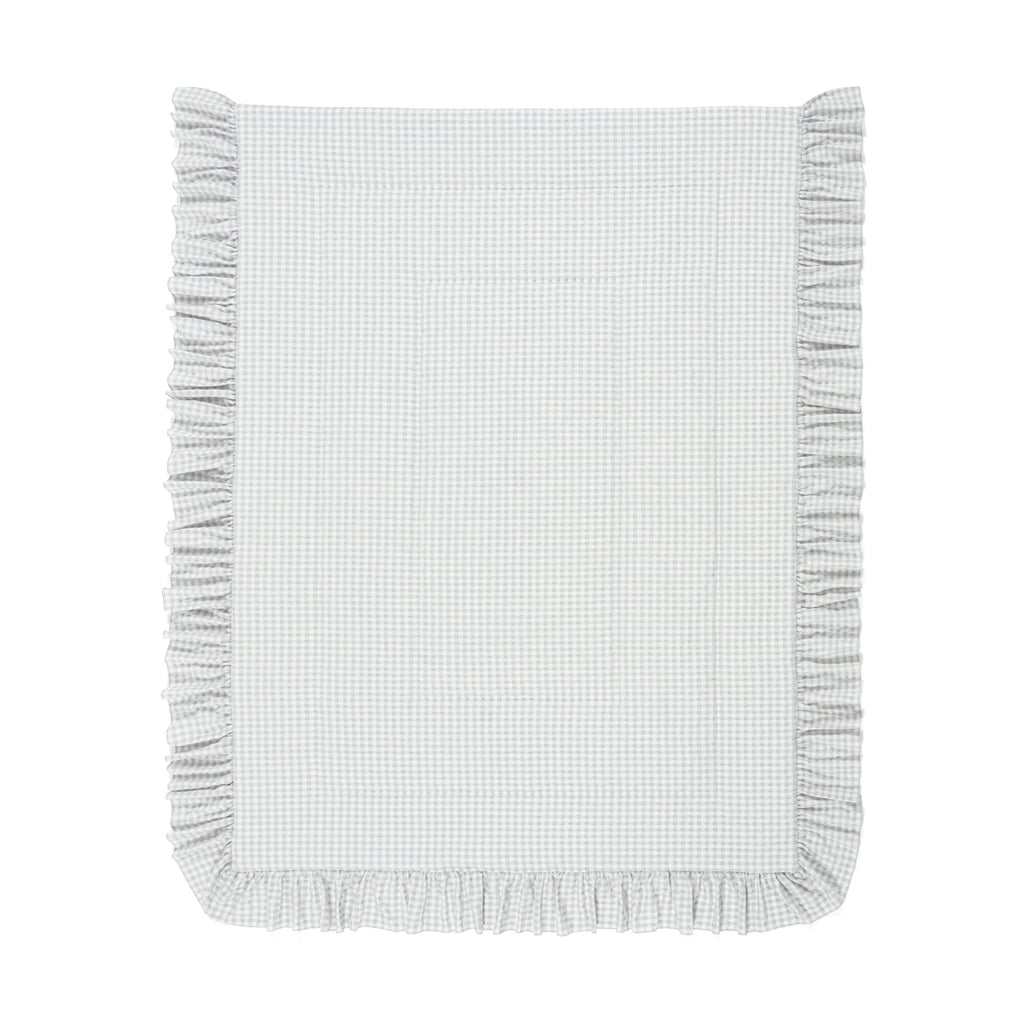 Fuwaro Cooling Quilt Frill Check Single White X Grey