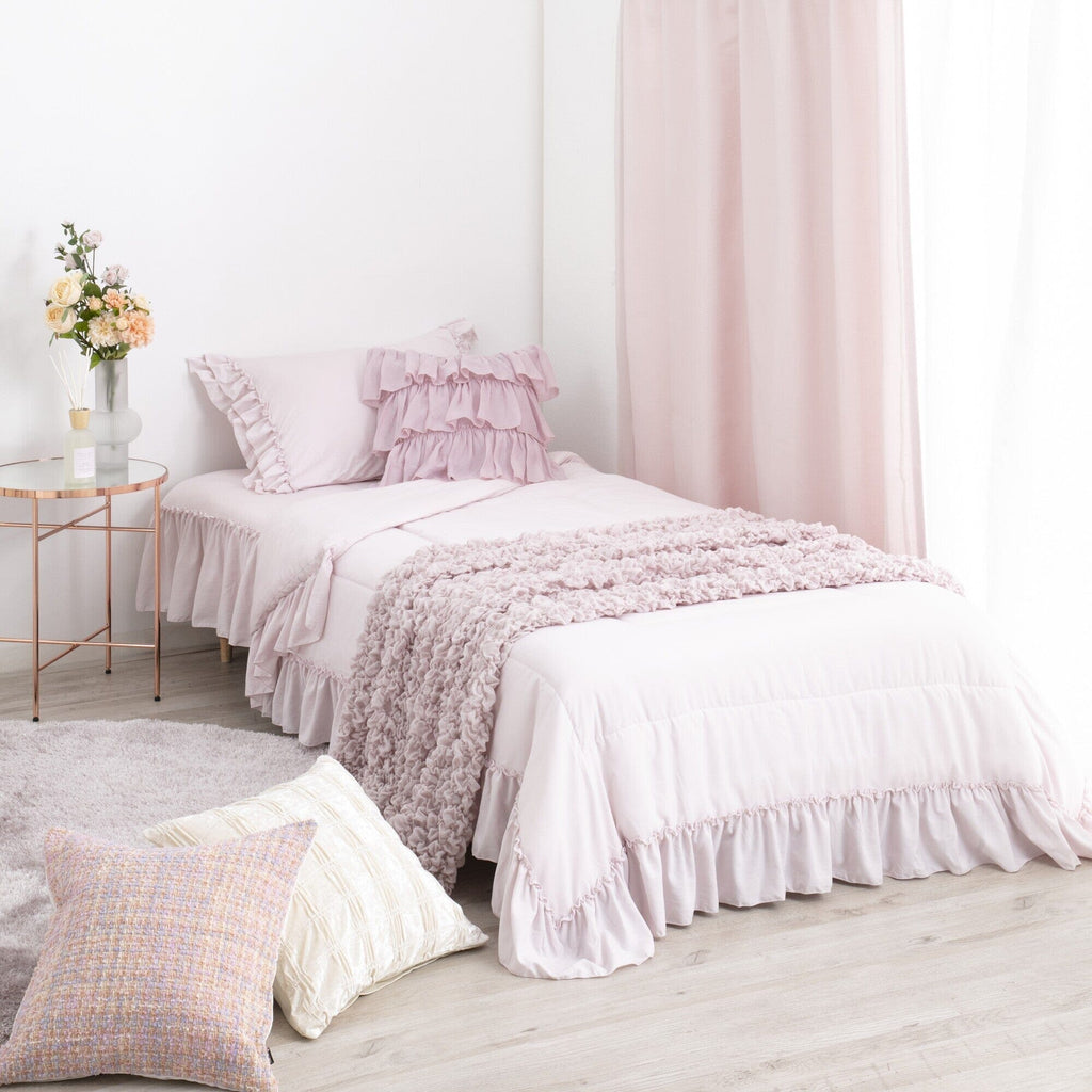 Fuwaro Cooling Quilt Frill Double Pink