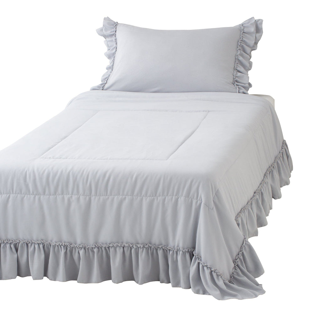 Fuwaro Cooling Quilt  Frill Double Grey