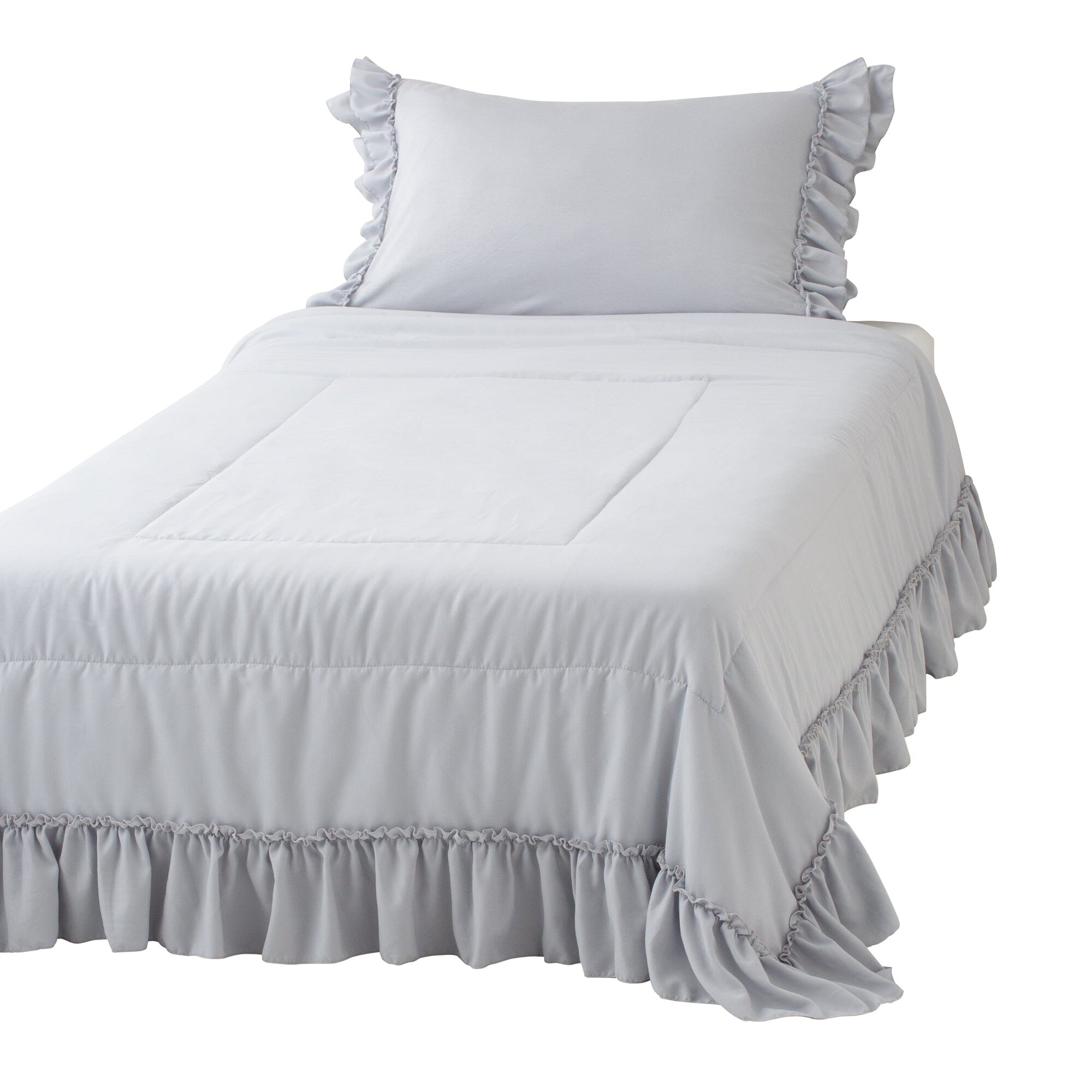 Fuwaro Cooling Quilt  Frill Double Grey