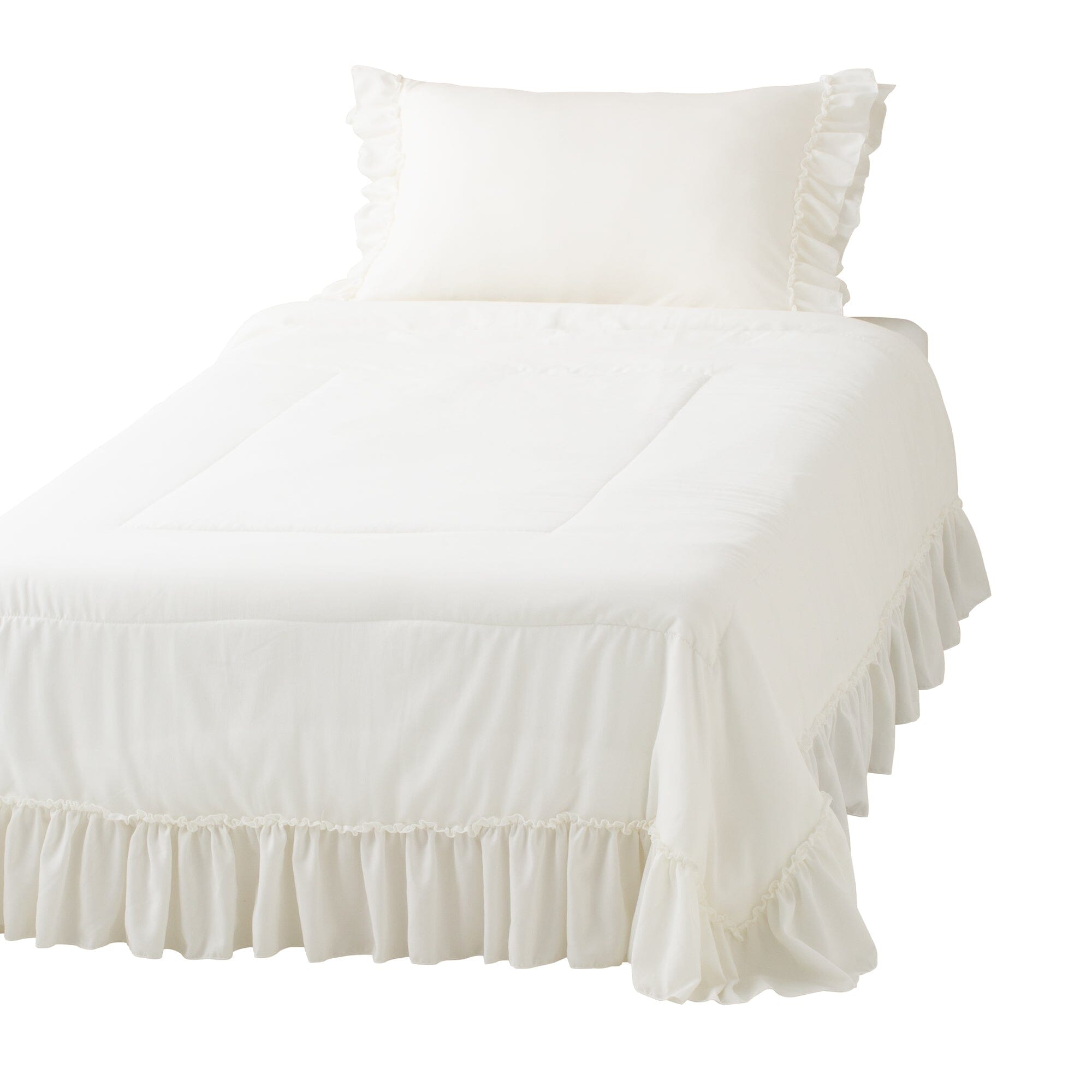 Fuwaro Cooling Quilt Frill Single White