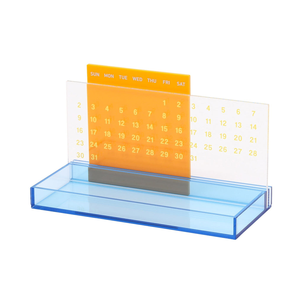 Acrylic Pen Tray Calendar Yellow X Light Blue