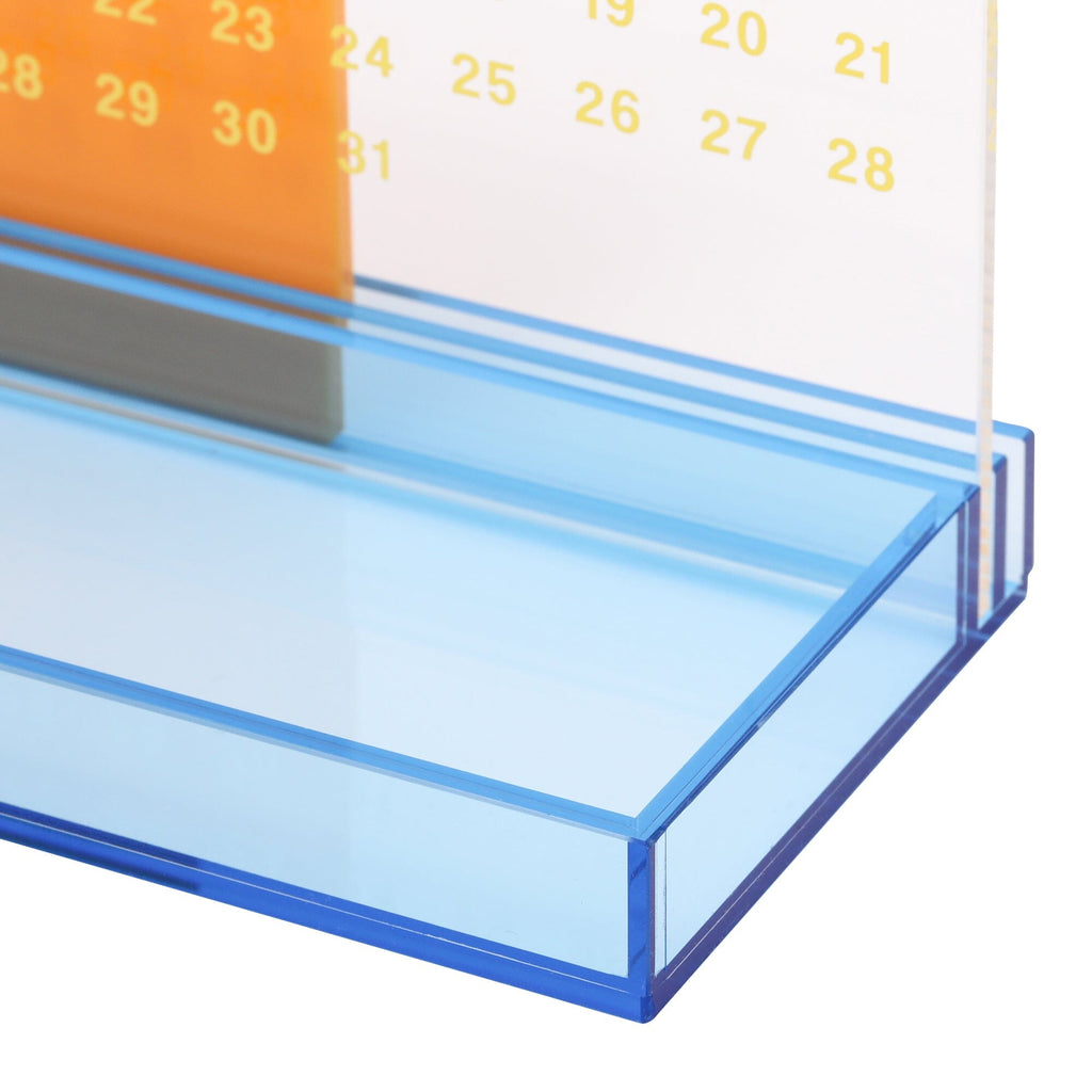 Acrylic Pen Tray Calendar Yellow X Light Blue