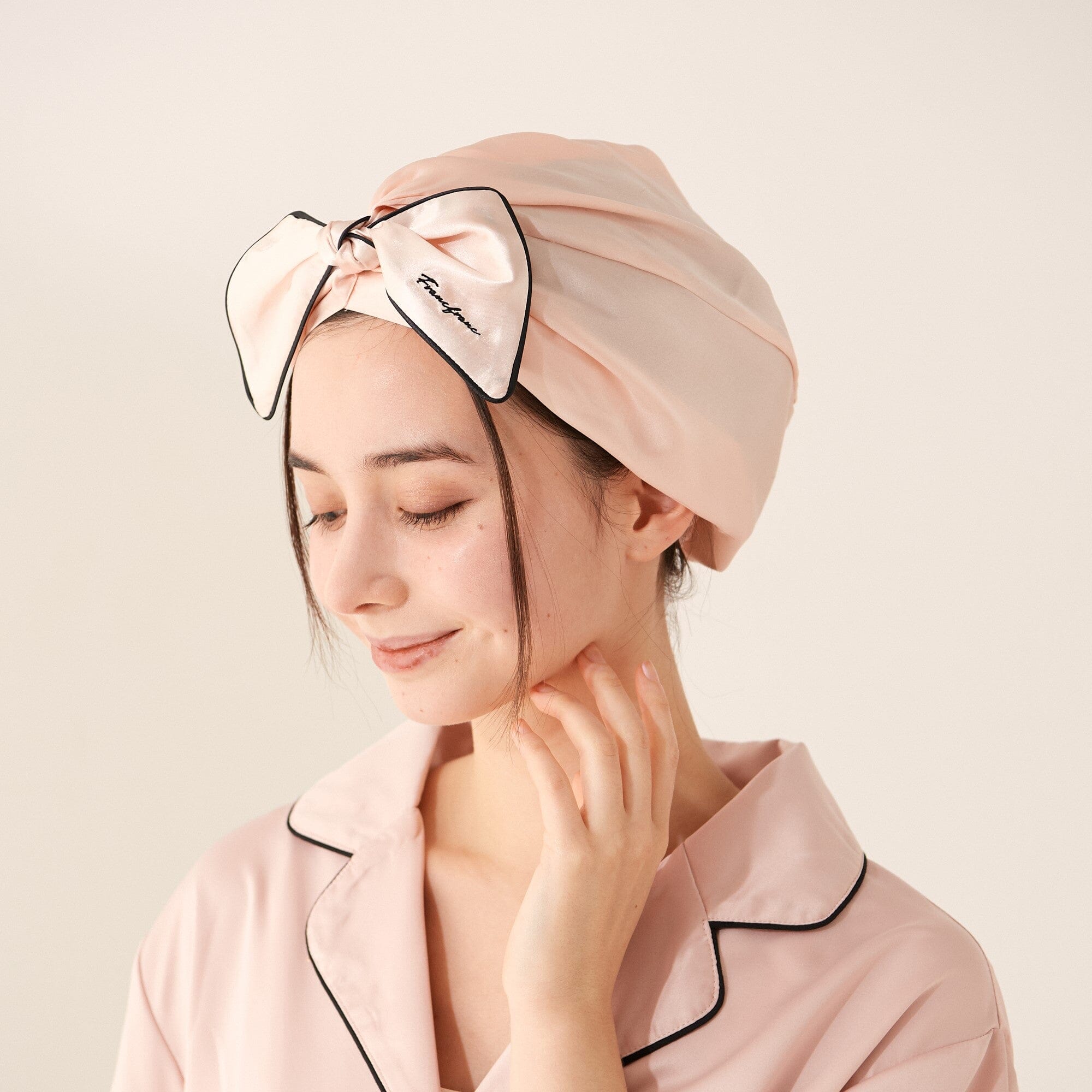 Silk Night Cap Short  Pink