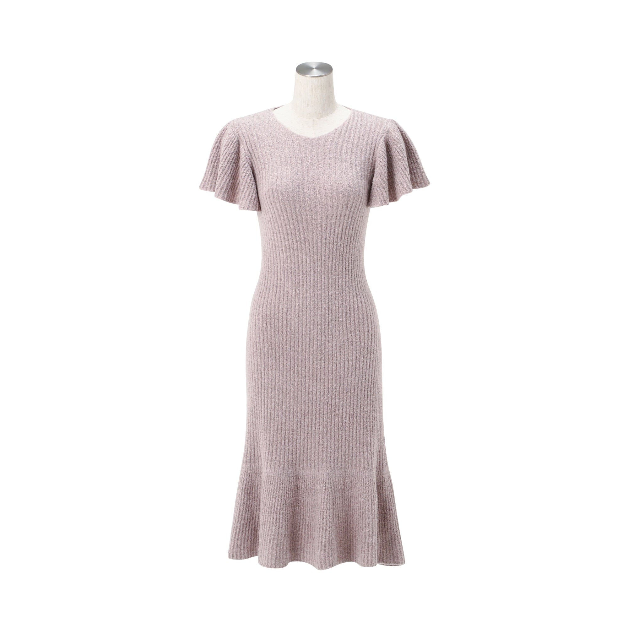 Moist Feather Knit Glitter Dress Pink