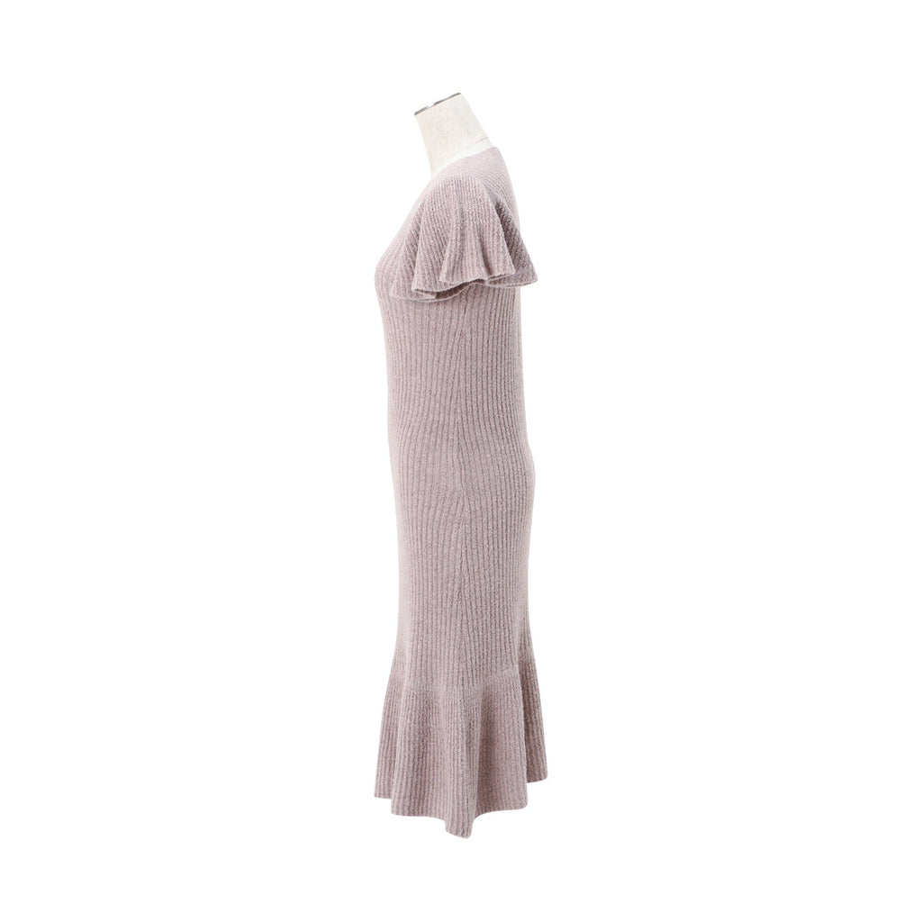 Moist Feather Knit Glitter Dress Pink