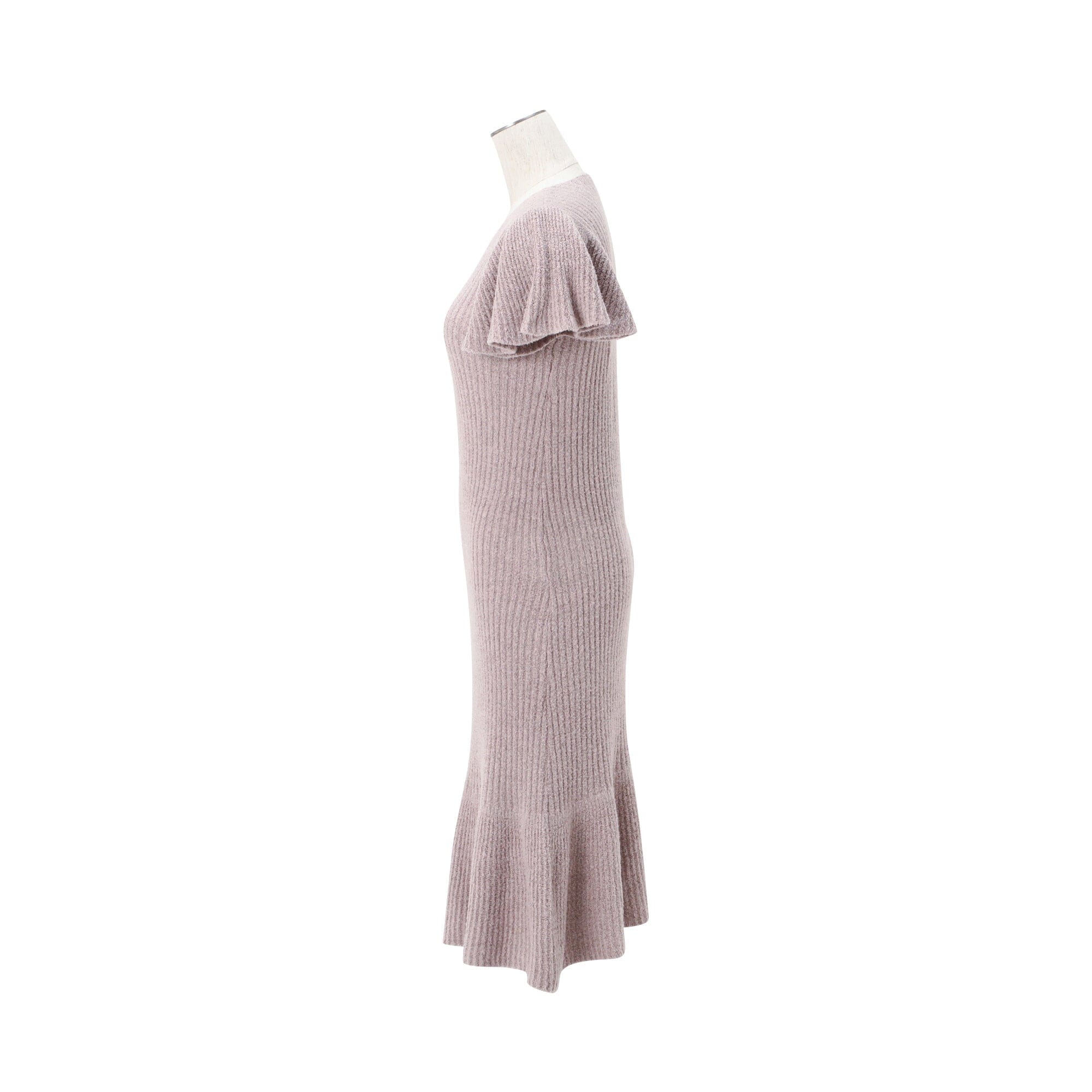 Moist Feather Knit Glitter Dress Pink