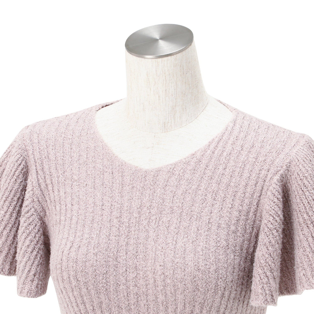 Moist Feather Knit Glitter Dress Pink