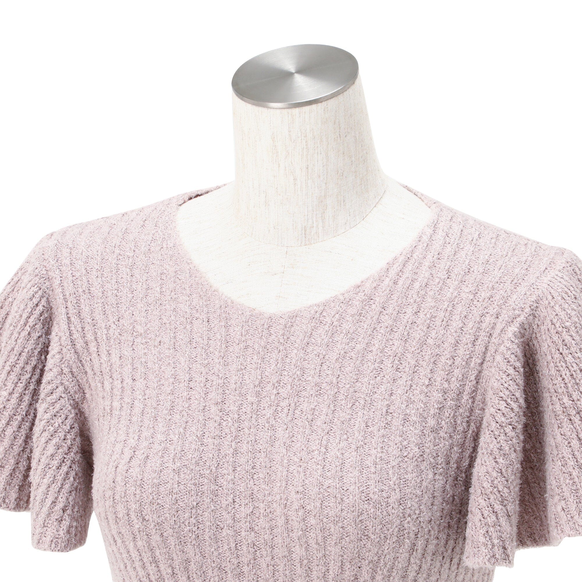 Moist Feather Knit Glitter Dress Pink