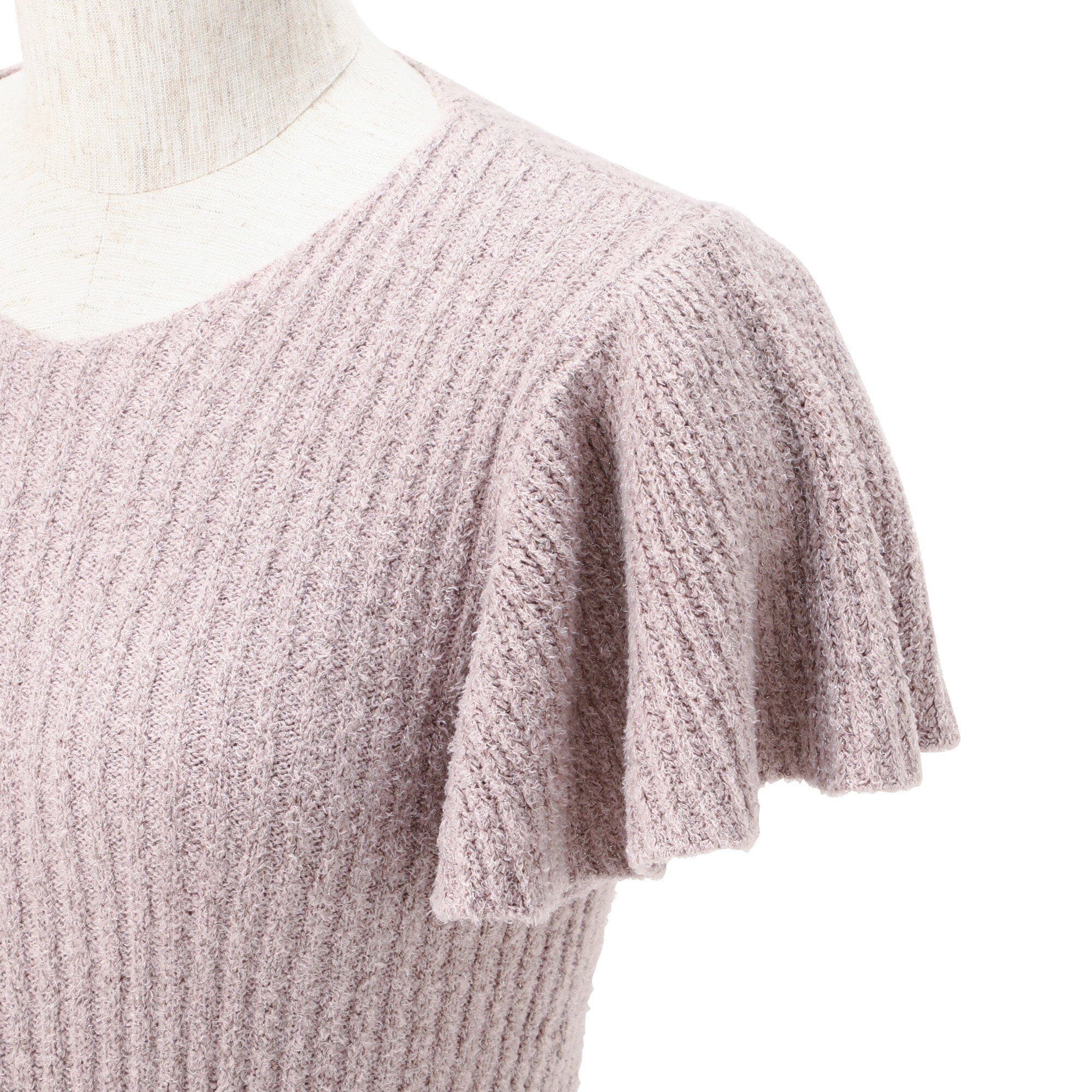 Moist Feather Knit Glitter Dress Pink