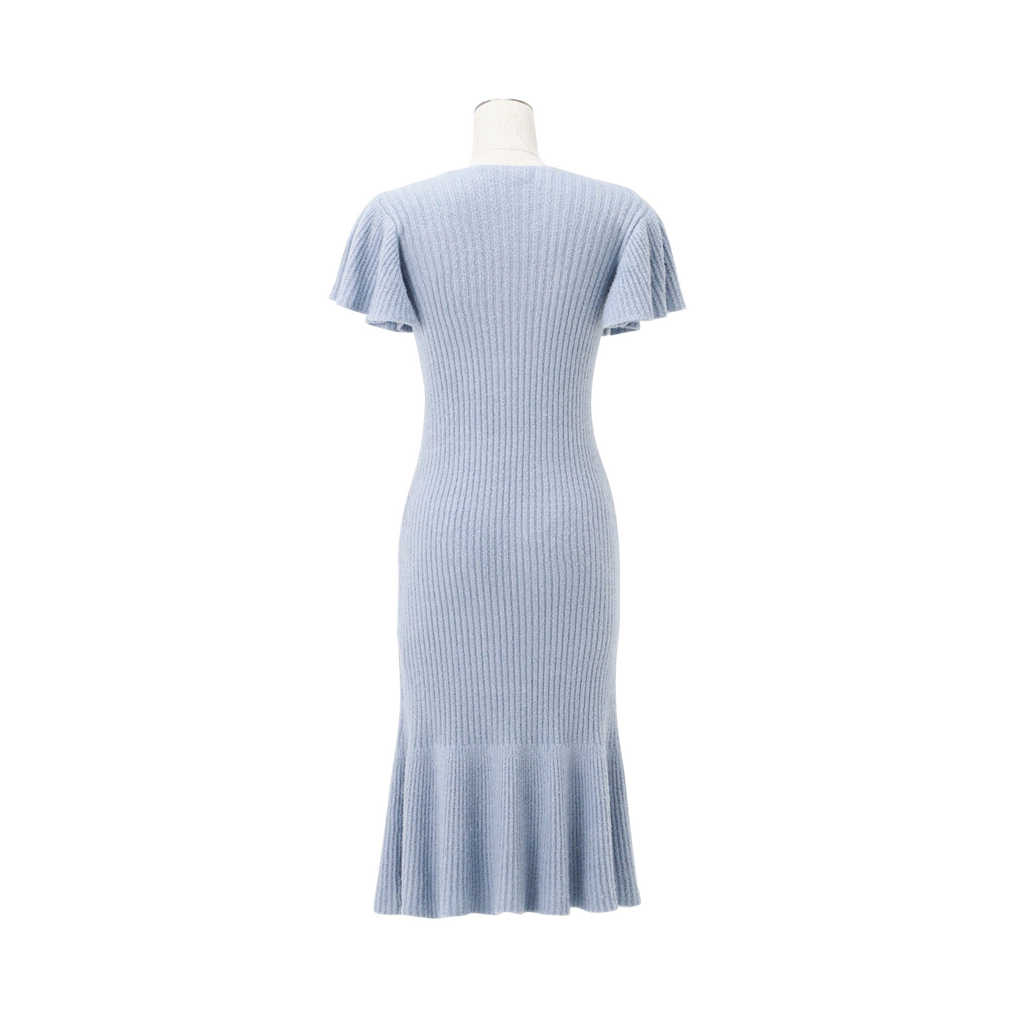 Moist Feather Knit Glitter Dress Blue