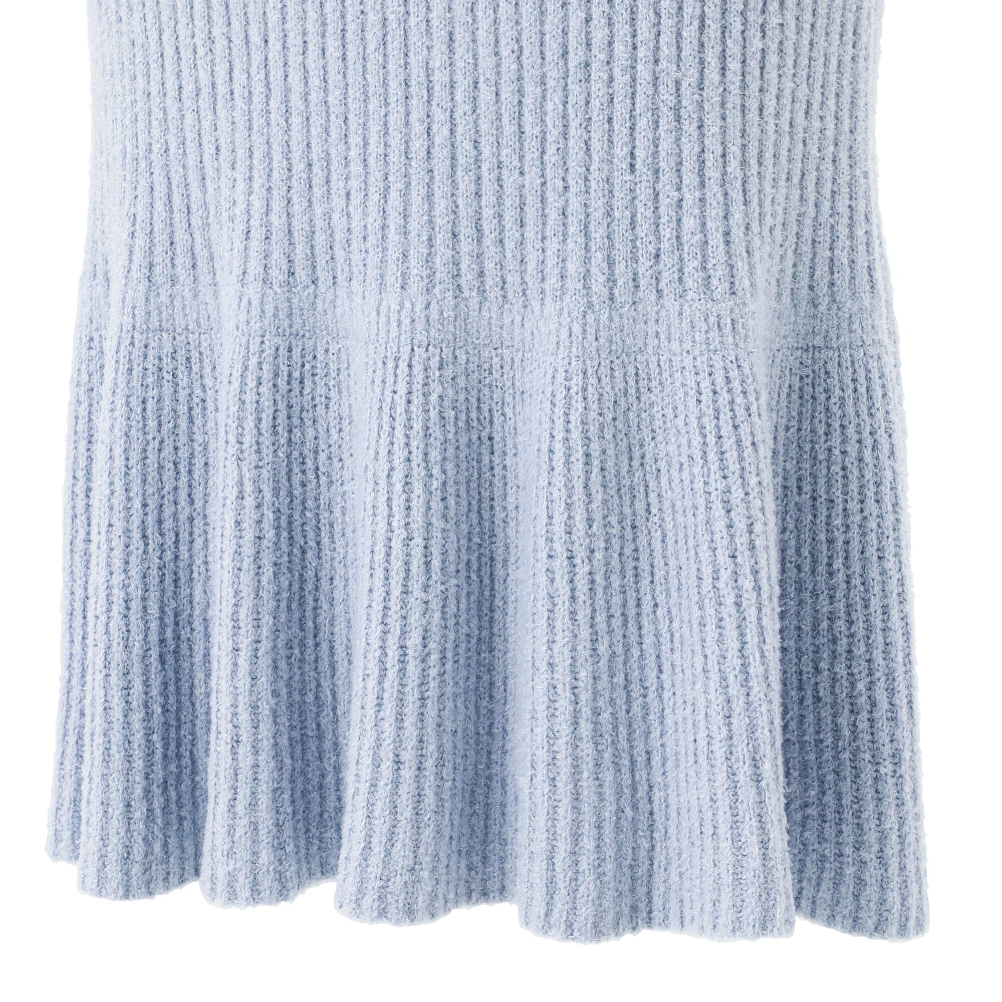Moist Feather Knit Glitter Dress Blue