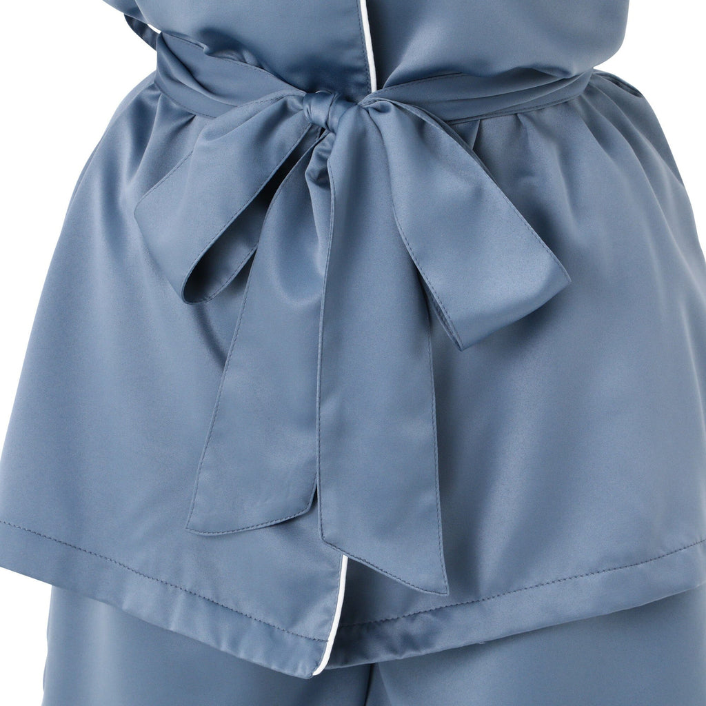 Hyaluronan Logo Embroidery Short Sleeve Short Pants Pajamas Blue