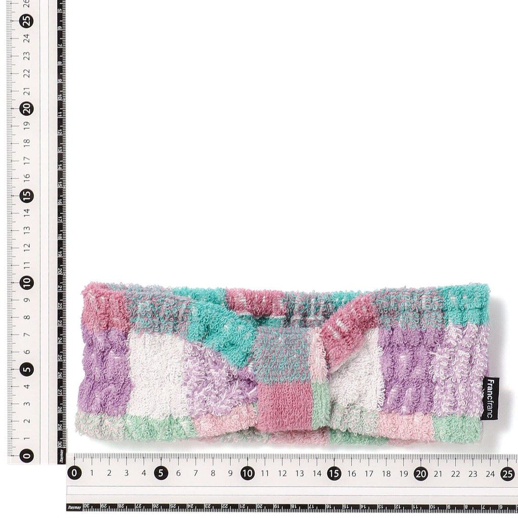 Antibacterial And Deodorant Mixed Check Hair Band Green